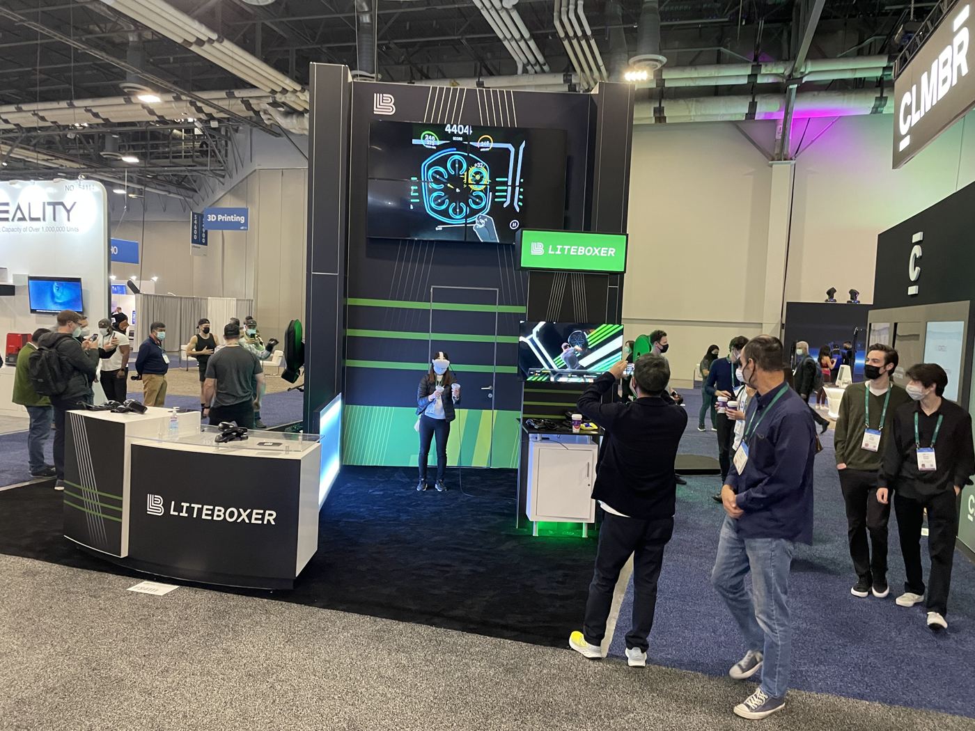 The Liteboxer exhibit on the CES show floor